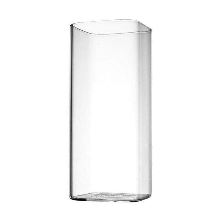 Transparent Glass Water Cup European Style Juice Cup Creative Square Heat-Resistant Glass Milk Cup - Amazhona 