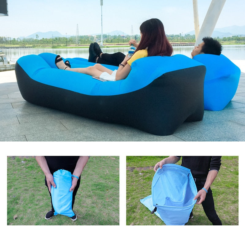 Trend Outdoor Products Fast Infaltable Air Sofa Bed Good Quality Sleeping Bag Inflatable Air Bag Lazy bag Beach Sofa 240*70cm - Amazhona 