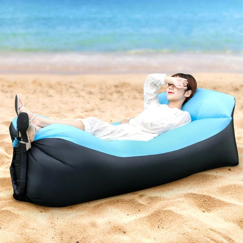 Trend Outdoor Products Fast Infaltable Air Sofa Bed Good Quality Sleeping Bag Inflatable Air Bag Lazy bag Beach Sofa 240*70cm - Amazhona 