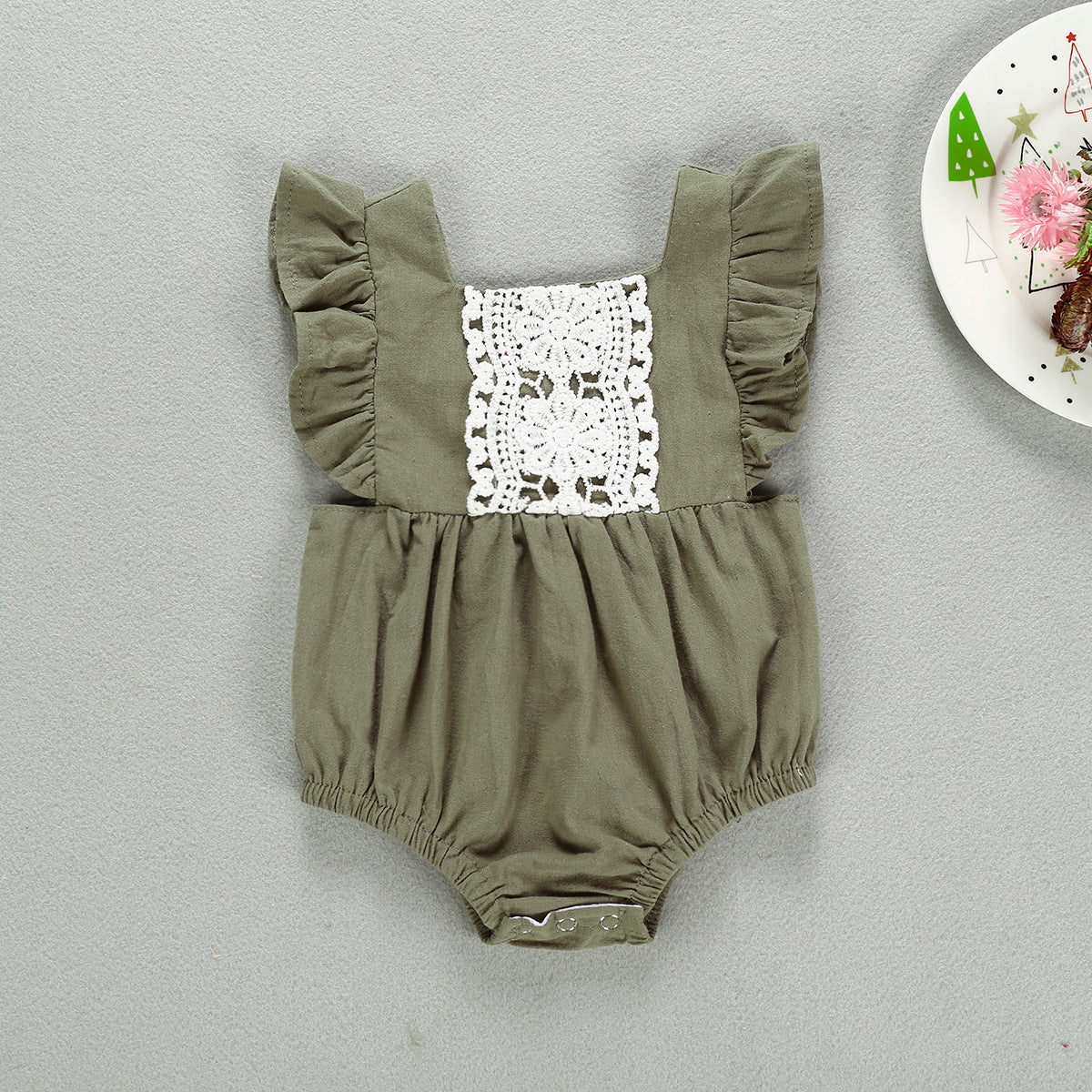 Triangle Baby Romper With Short Sleeves - Amazhona 