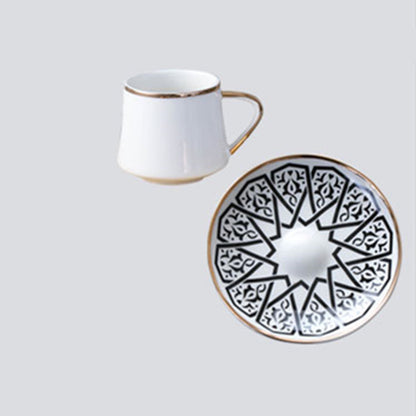 Turkish Ceramic Coffee Cup And Saucer Set - Amazhona 