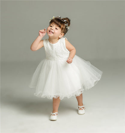 Two Sets Of Female Baby, Baby, One Year Old, 100 Days Wedding Dress, Princess Silk Dress - Amazhona 