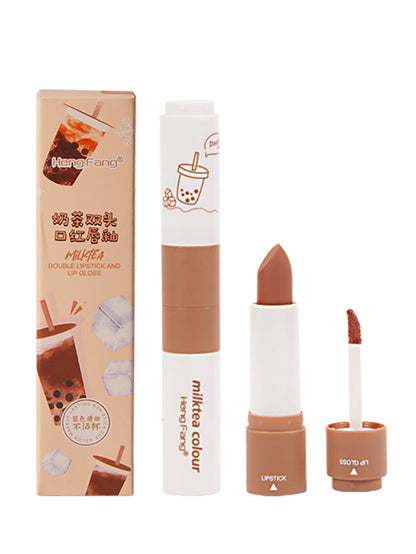 Two-headed Lipstick Lip Glaze Two-in-one Matte Velvet Lipstick - Amazhona 