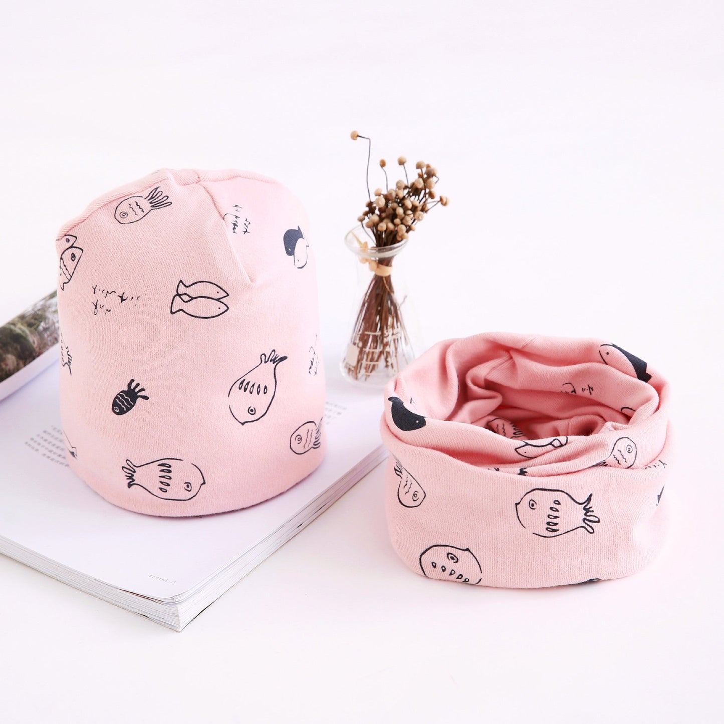 Two-piece Towel Baby Cotton Collar Hat Set - Amazhona 