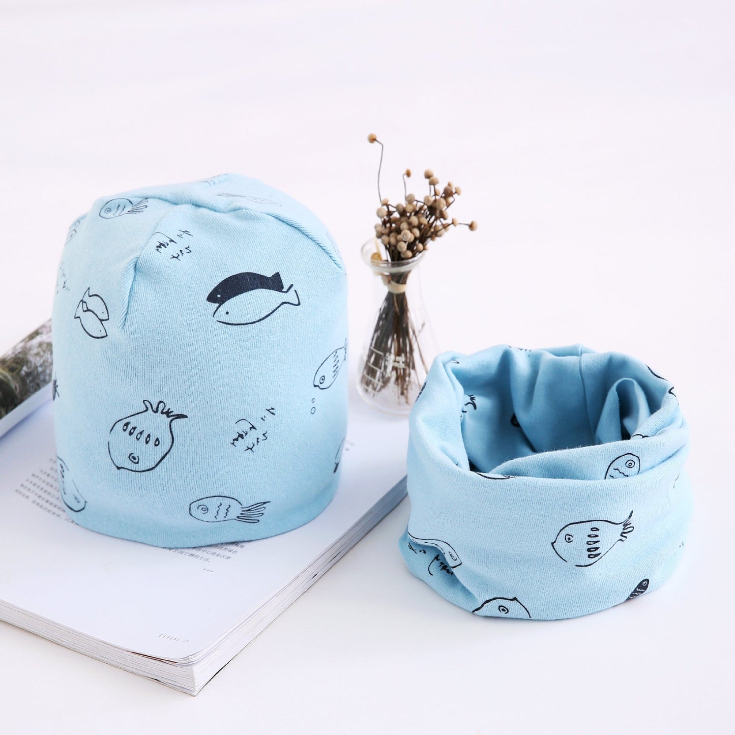 Two-piece Towel Baby Cotton Collar Hat Set - Amazhona 