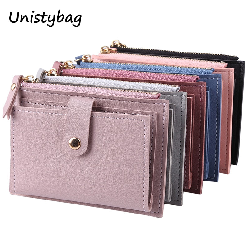 Unistybag Wallets for Women Luxury Designer Wallet Fashion Purses Solid Cute Small Wallet PU Girl Clutch Purse - Amazhona 