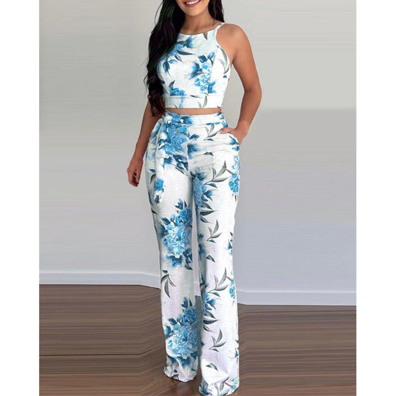 Urban Casual Printed Women's Pants Suit - Amazhona 