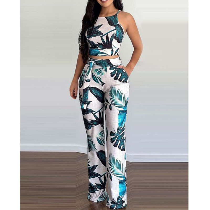 Urban Casual Printed Women's Pants Suit - Amazhona 