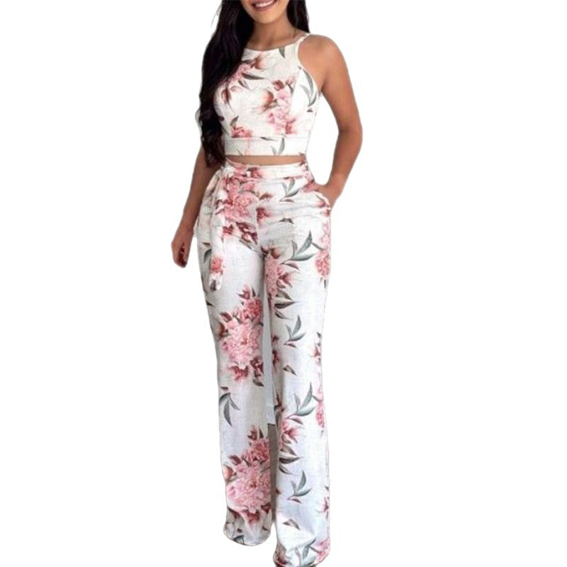 Urban Casual Printed Women's Pants Suit - Amazhona 