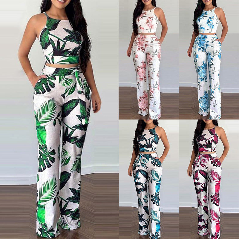 Urban Casual Printed Women's Pants Suit - Amazhona 