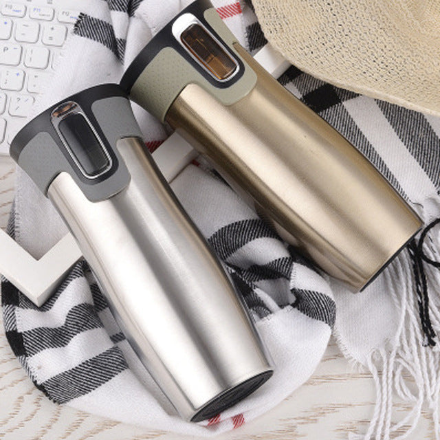 Vacuum Insulated Stainless Steel Travel Mugs Water Flask Thermal Tea Bottle - Amazhona 