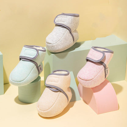 Velcro with Soft Soles for Baby Does Not Come Off Cotton Shoes - Amazhona 