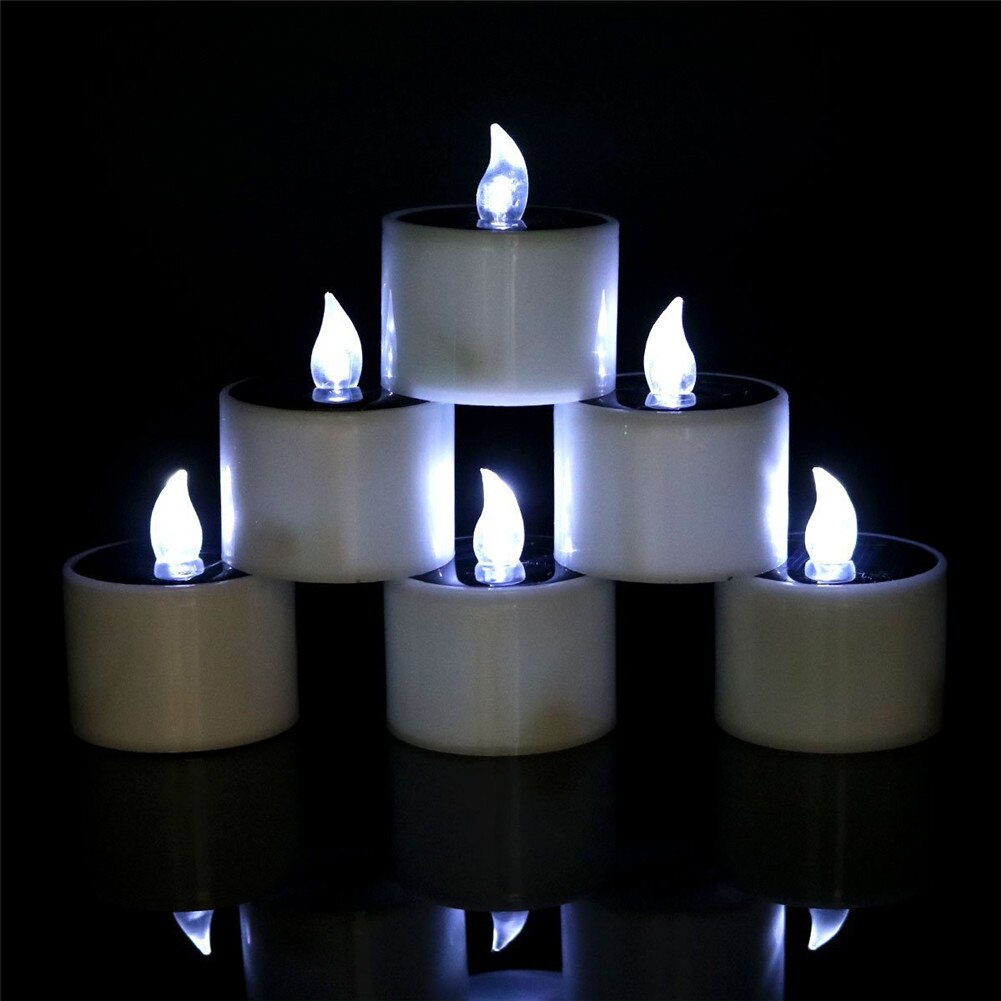 Waterproof Electric Candle Simulation Flameless Solar Powered LED Candle Light velas - Amazhona 