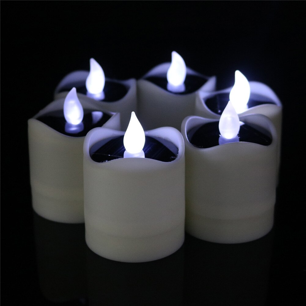 Waterproof Electric Candle Simulation Flameless Solar Powered LED Candle Light velas - Amazhona 