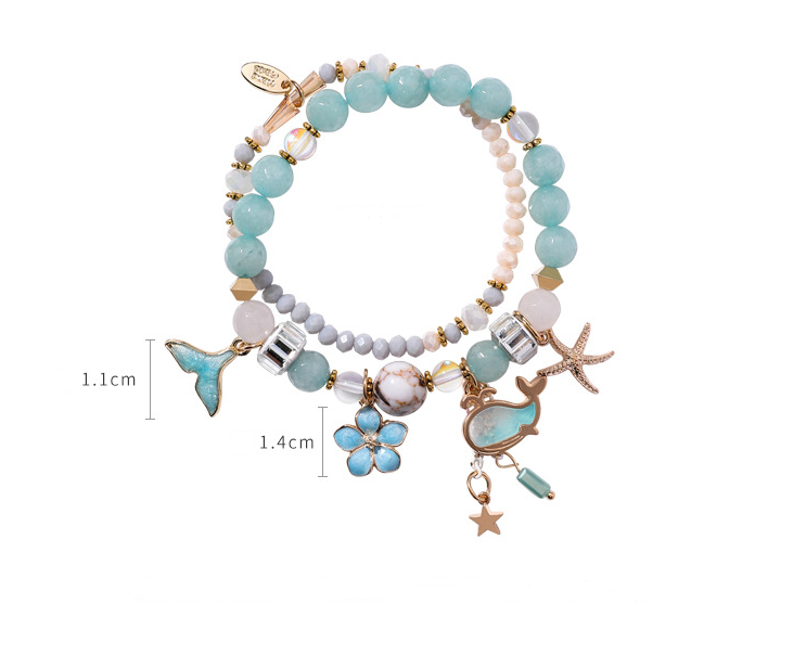 Whale tail bracelet double elastic personality retro flower starfish national wind jewelry - Amazhona 