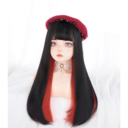 Wig Female Net Red Daily Hanging Ears Dye Long Straight Hair - Amazhona 