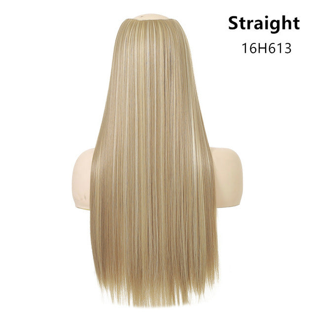 Wig Female One Piece Natural Long Straight Hair - Amazhona 