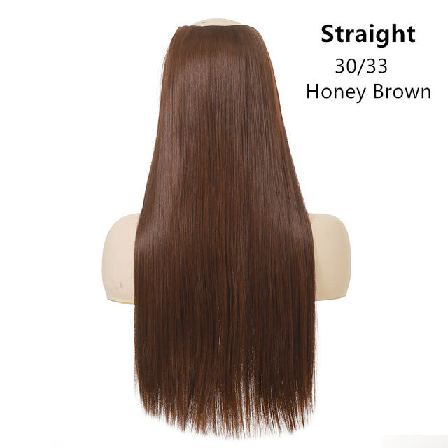 Wig Female One Piece Natural Long Straight Hair - Amazhona 