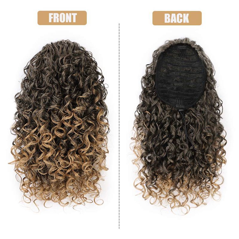 Wig Ponytail Wig Female African Small Curls - Amazhona 