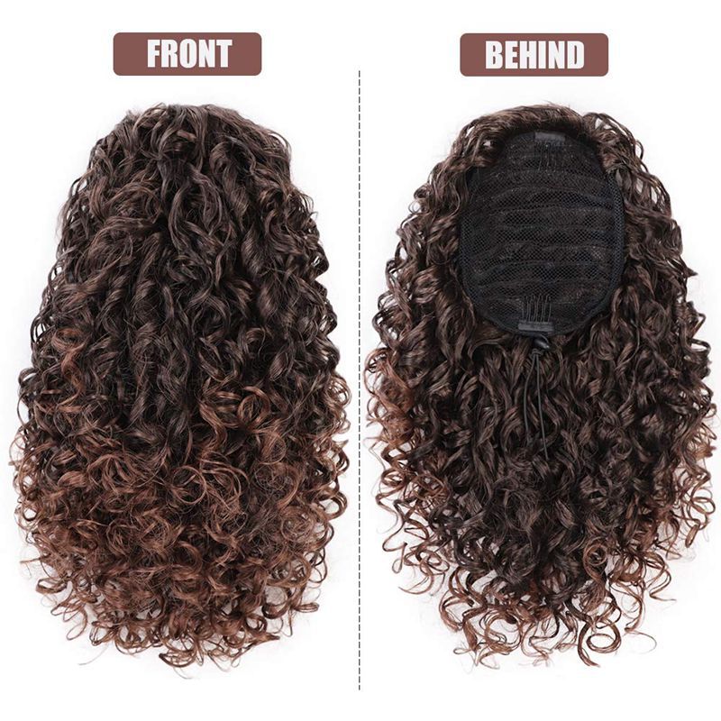 Wig Ponytail Wig Female African Small Curls - Amazhona 