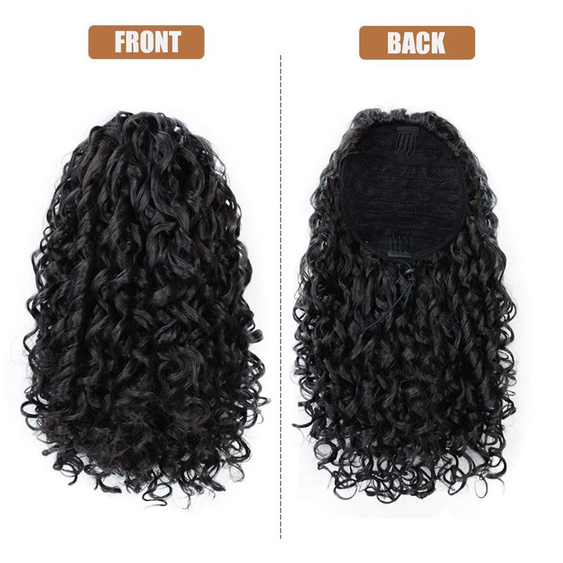 Wig Ponytail Wig Female African Small Curls - Amazhona 