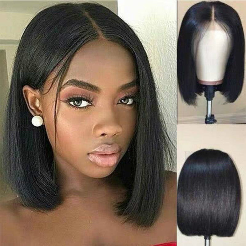 Wig Women Short Human Hair Wigs Bob Brazilian Black Women Remy - Amazhona 