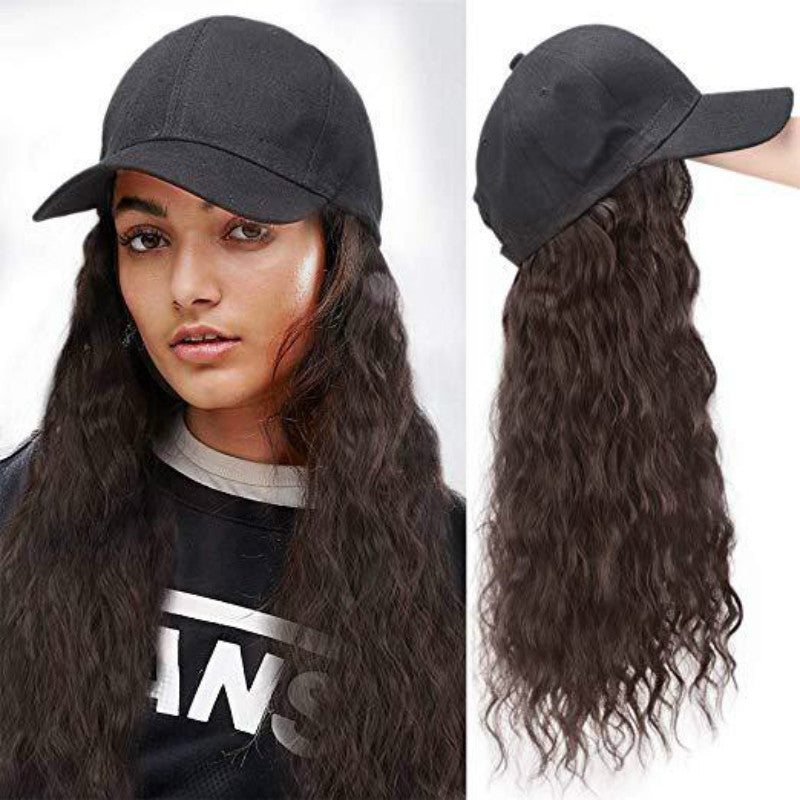 Wig female long curly hair water ripple long hair - Amazhona 