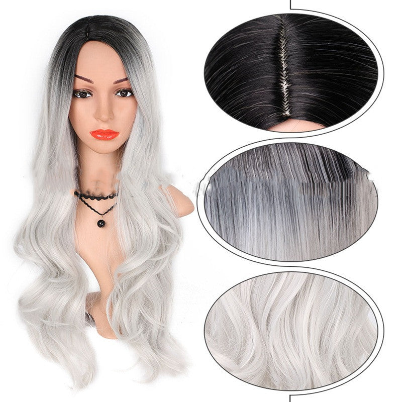 Wig foreign trade wig female gradient chemical fiber wig wig - Amazhona 