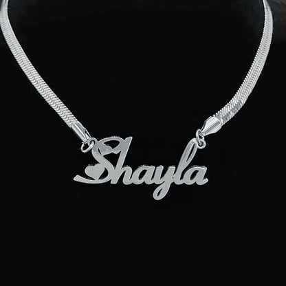 Wind Blade Necklace Custom Name Stainless Steel Name Snake Chain Necklace For Women Jewelry Gift - Amazhona 