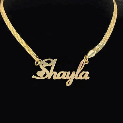 Wind Blade Necklace Custom Name Stainless Steel Name Snake Chain Necklace For Women Jewelry Gift - Amazhona 