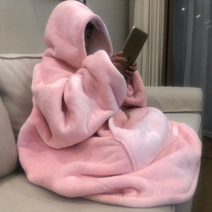 Winter Warm Blanket with Sleeves Oversized Thick Fleece Giant TV Blanket Hoodies Long Sweatshirt Flannel Women Hoody Pullover - Amazhona 