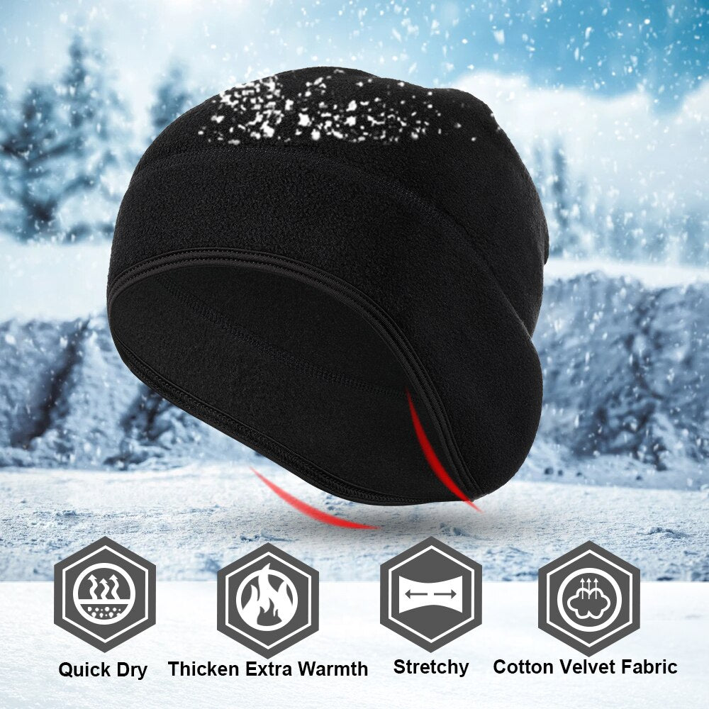 Winter Warm Ear Cover Cap Soft Men Women Ski Snowboard Cycling Skin-friendly Beanies Hiking Polar Fleece Running Windproof Hat - Amazhona 