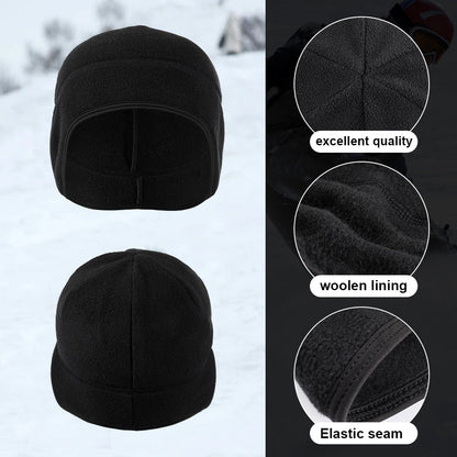 Winter Warm Ear Cover Cap Soft Men Women Ski Snowboard Cycling Skin-friendly Beanies Hiking Polar Fleece Running Windproof Hat - Amazhona 