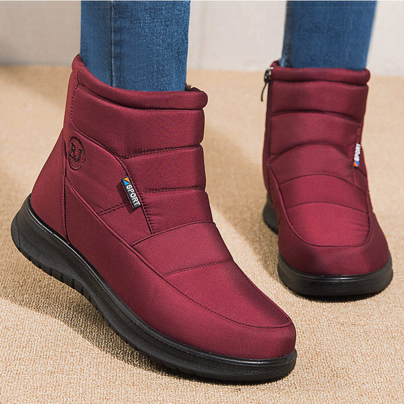 Women Boots Women Ankle Boots For Winter Shoes Women 2022 New Warm Fur Snow Boots Waterproof Flat Botas Femininas Zipper Botines - Amazhona 