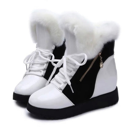 Women Boots platform Winter Shoes Women Snow Boots Platform Keep Warm Ankle Winter Boots With Thick Fur Heels Botas Mujer - Amazhona 