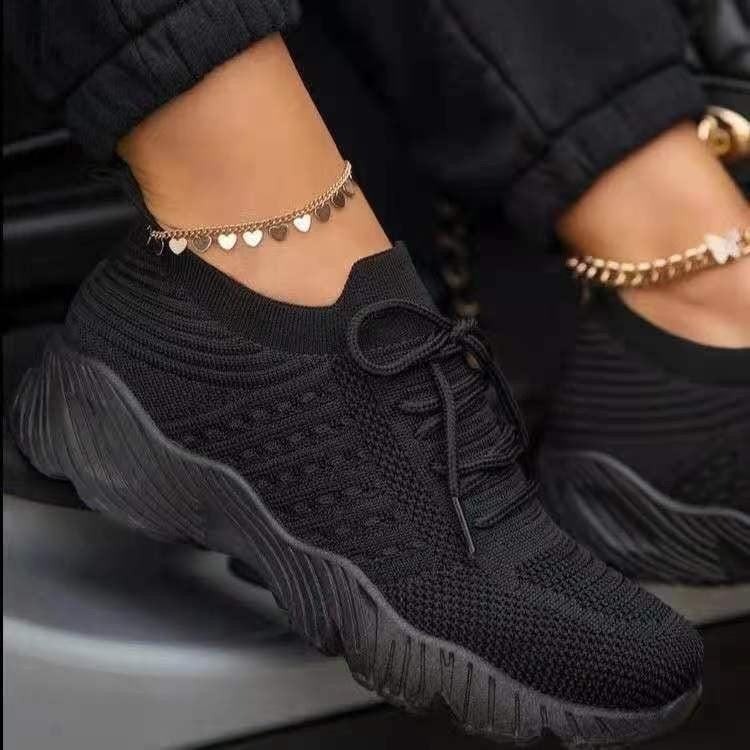 Women Casual Shoes Fashion Breathable Lace Up Sneakers 2022 Summer Mesh Sports Shoes Flat Running Shoes Women Vulcanize Shoes - Amazhona 