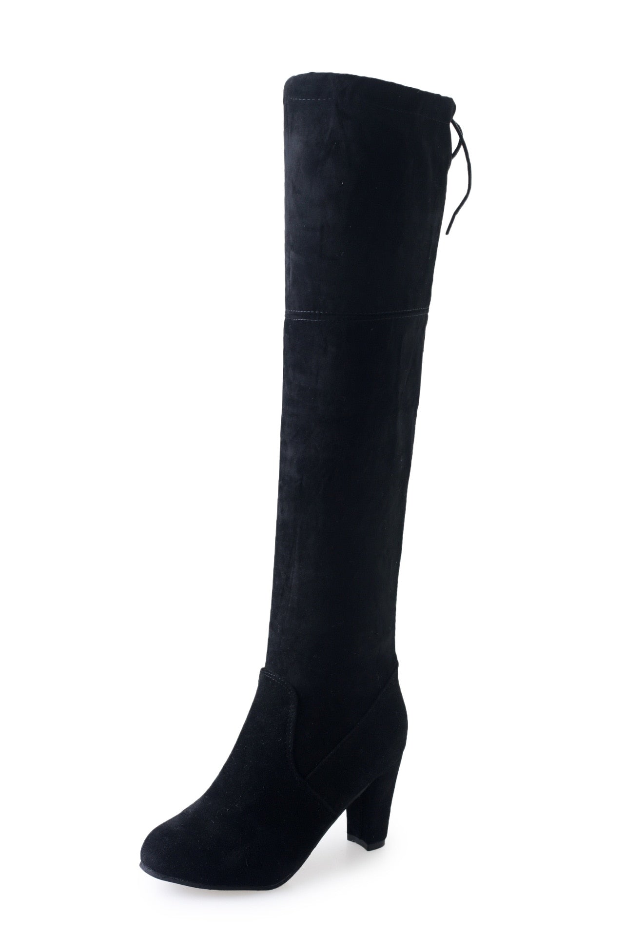 Women Long Boots Sexy High Heels Suede Lace Up Over The Knee Boots Autumn Winter Warm Shoes Female Slim Thigh High Boots Party - Amazhona 