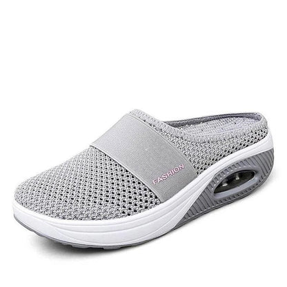 Women Mesh Lightweight Shoes Woman Slippers Wedge Shoes Female Air Cushion Sandals Thick Bottem Casual Sneakers Plus Size - Amazhona 