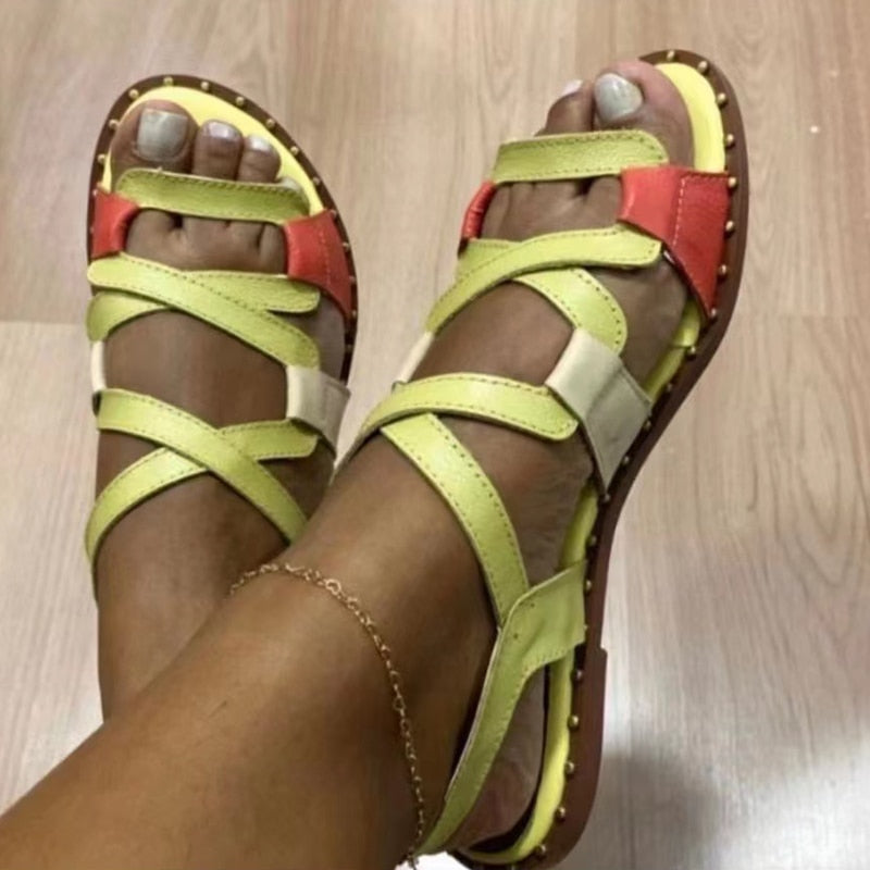 Women Sandals Rome Shoes 2022 Summer New Rome Flats Slippers Beach Sport Casual Ladies Shoes Soft Mujer Slides Bohemian Zapatos - Amazhona 