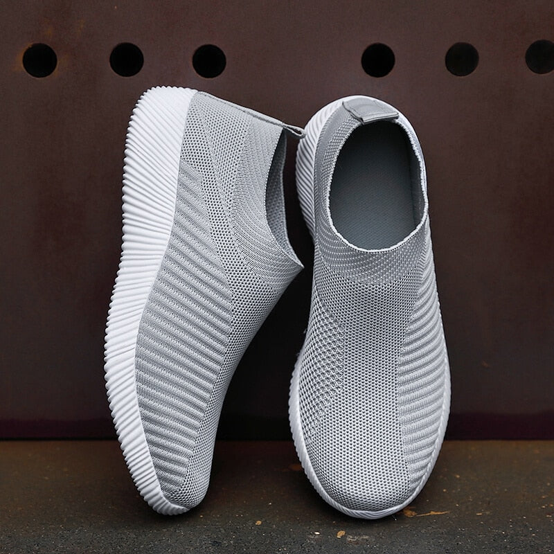 Women Vulcanized Shoes High Quality Women Sneakers Slip On Flats Shoes Women Loafers Plus Size 42 Walking Flat - Amazhona 