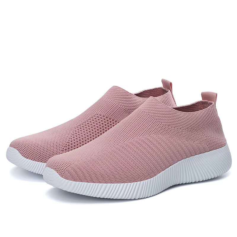 Women Vulcanized Shoes High Quality Women Sneakers Slip On Flats Shoes Women Loafers Plus Size 42 Walking Flat - Amazhona 