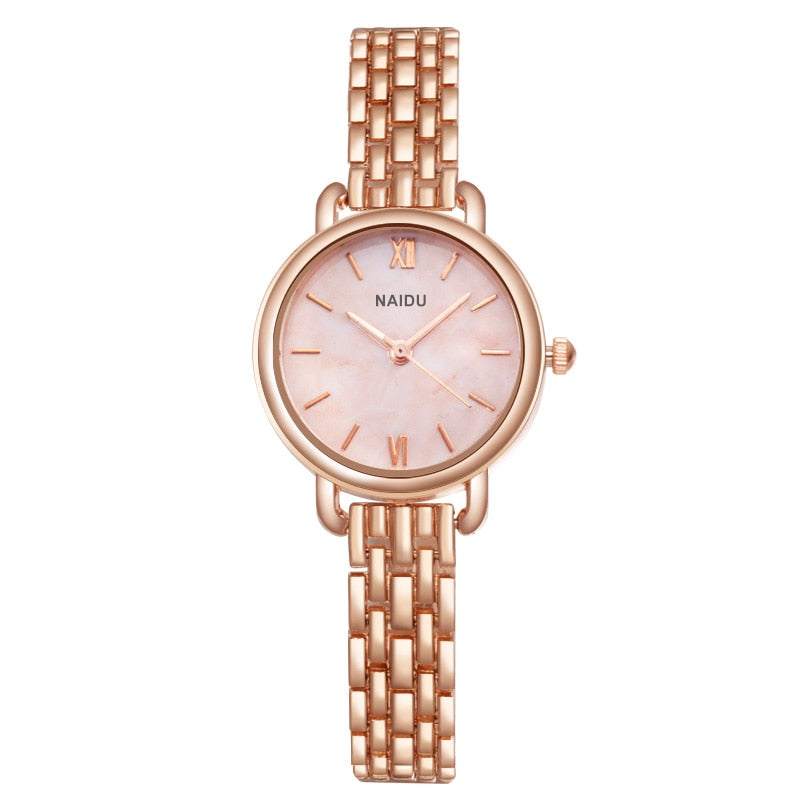 Women Watches New NAIDU Rose gold Silver Ladies Bracelet Watch womens quartz dress wristwatch feminino reloj mujer kol saati - Amazhona 