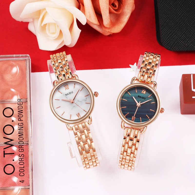 Women Watches New NAIDU Rose gold Silver Ladies Bracelet Watch womens quartz dress wristwatch feminino reloj mujer kol saati - Amazhona 