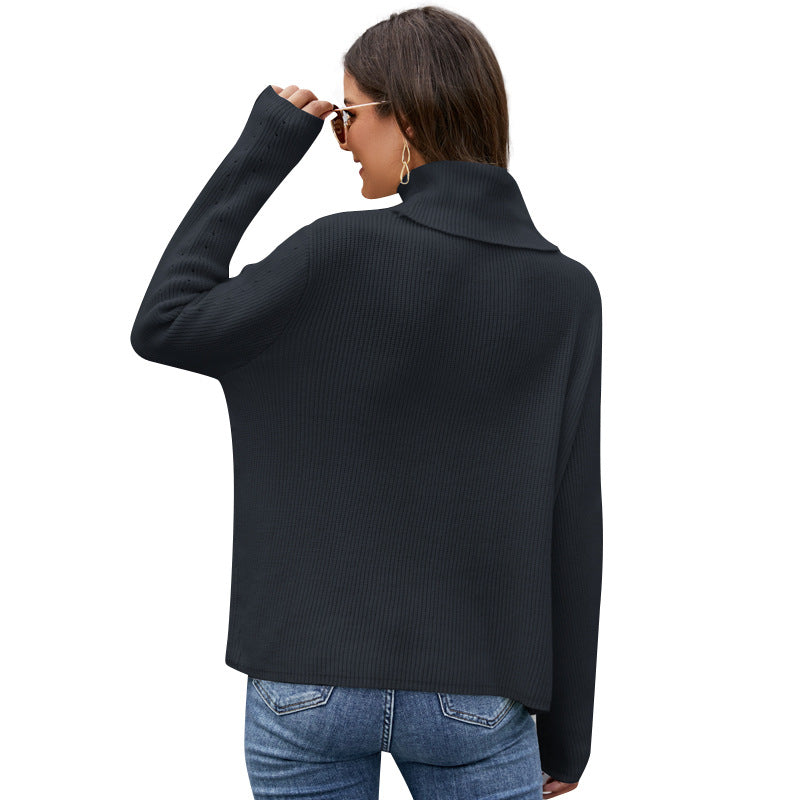 Women's Fashion All-matching Loose Turtleneck Sweater - Amazhona 