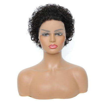 Women's Fashion Front Lace African Small Curly Wig - Amazhona 