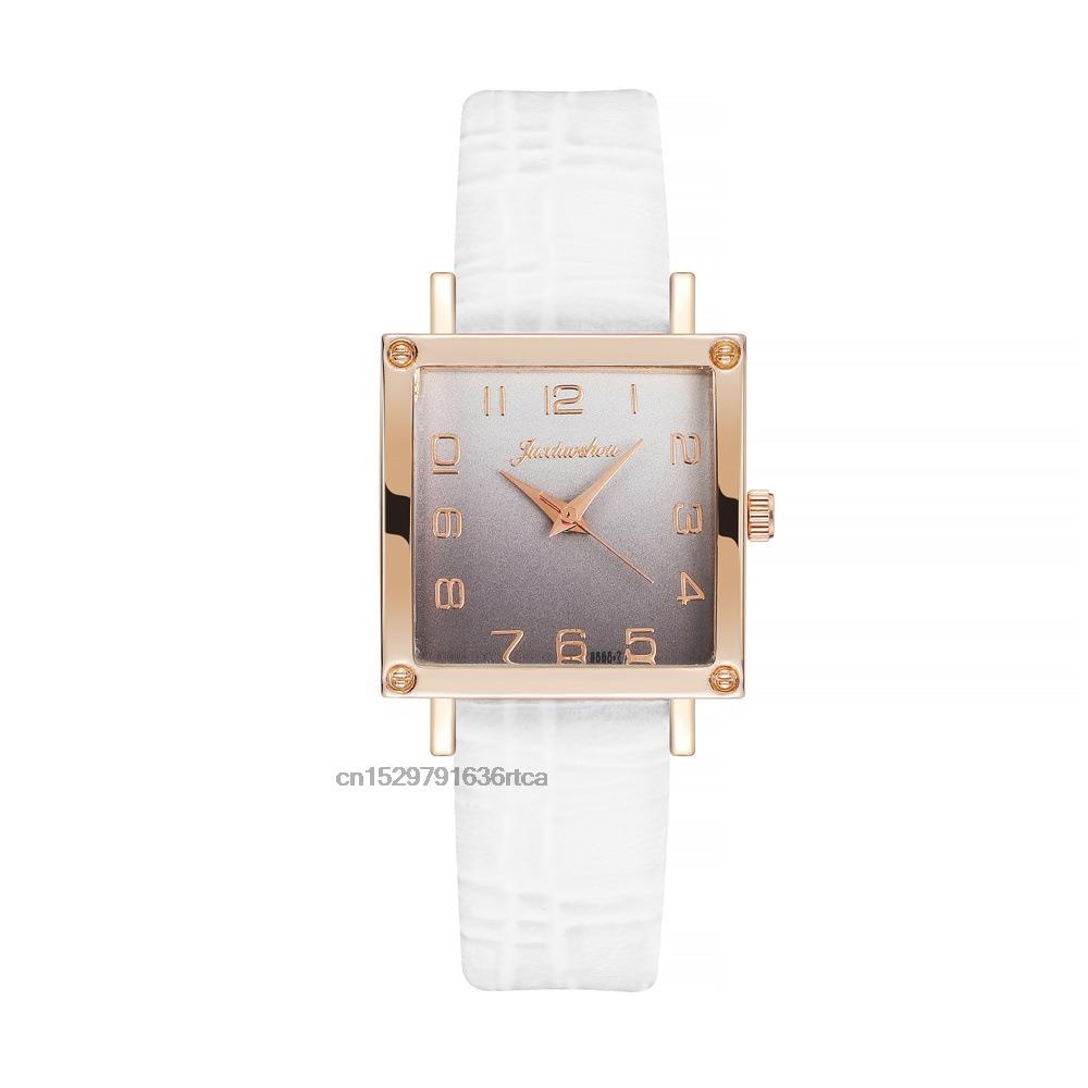 Women's Gradient colours Square Watches Minimalist Luxury Ladies  Leather Wristwatches Casual Female Quartz Relojes Para Mujer - Amazhona 