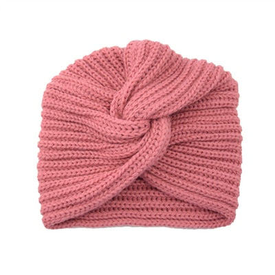 Women's Knitted Turban Hat Bohemia Cashmere Cross Wrap Head Lndian  Wool   Bonnet Turbante Cap - Amazhona 