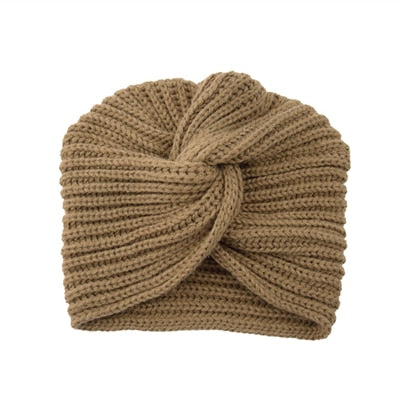 Women's Knitted Turban Hat Bohemia Cashmere Cross Wrap Head Lndian  Wool   Bonnet Turbante Cap - Amazhona 