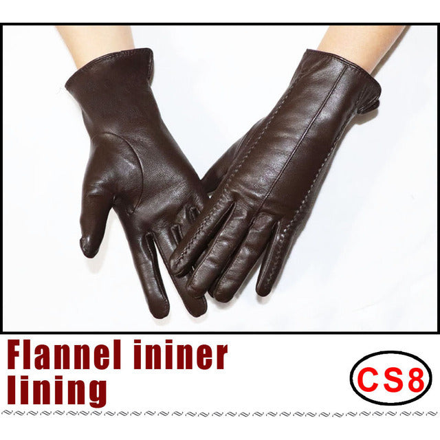 Women's Sheepskin Gloves Winter Warmth Plus Velvet Short Thi - Amazhona 