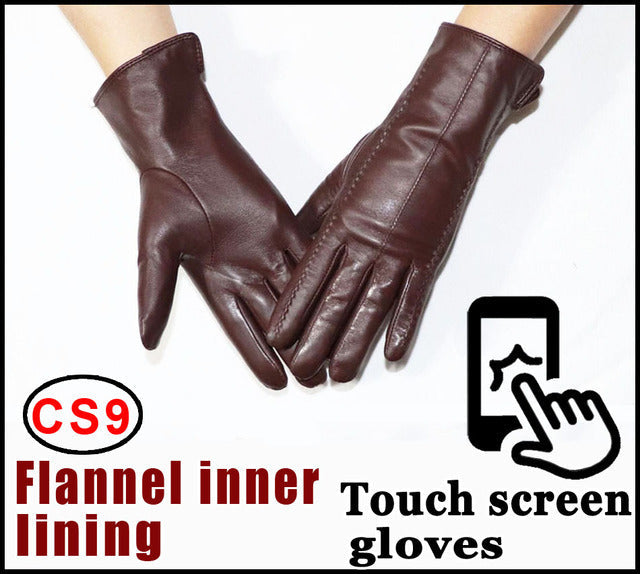 Women's Sheepskin Gloves Winter Warmth Plus Velvet Short Thi - Amazhona 